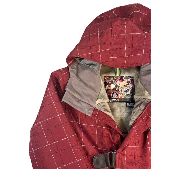Burton Women’s SnowBoard/Ski Dream Jacket Dry Ride Med Red Plaid - Picture 3 of 11